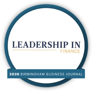 2026 Birmingham Business Journal Leadership in Finance logo.